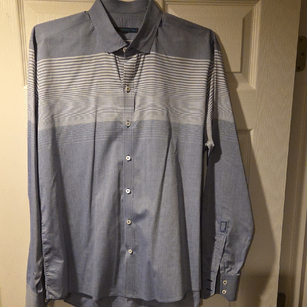 Zachary Prell Light Blue Striped Button Down Shirt